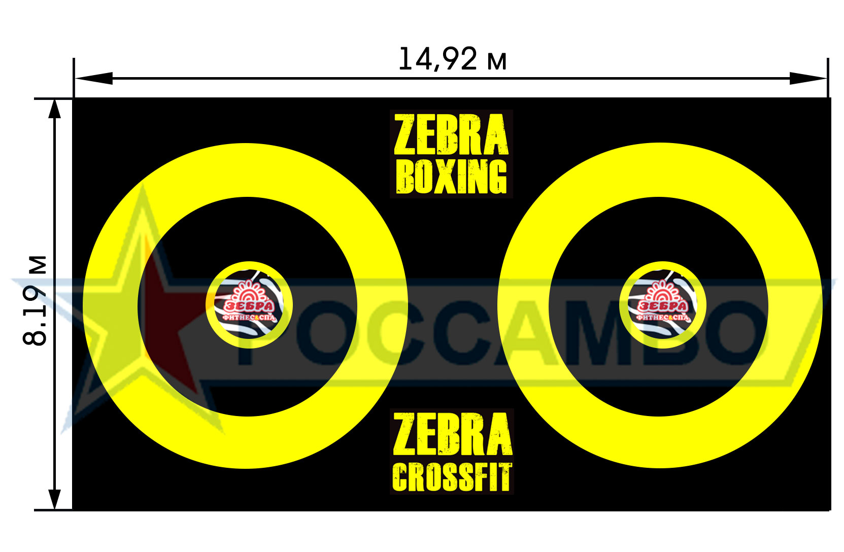 Нестандартный борцовский ковер для борьбы, ММА и единоборств в фитнесс-центр от РОССАМБО